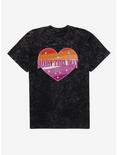 Pride Born This Way Lesbian Heart Mineral Wash T-Shirt, BLACK MINERAL WASH, hi-res