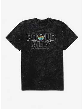 Pride Proud Ally Flames Mineral Wash T-Shirt, , hi-res