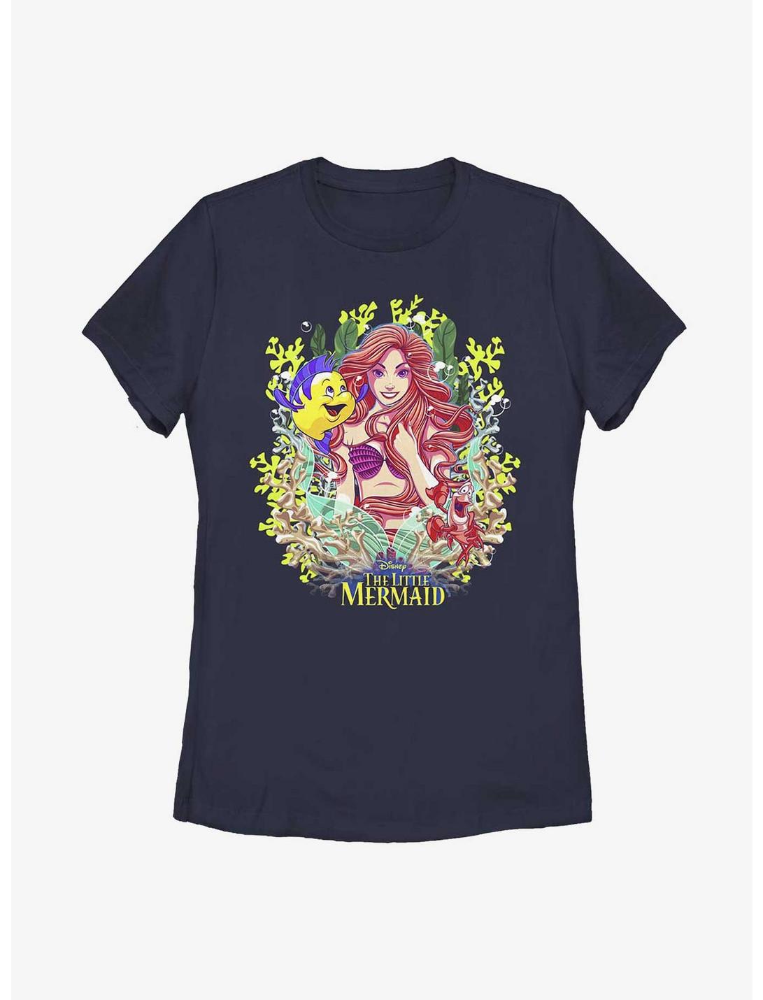 Disney The Little Mermaid Coral Queen Womens T-Shirt, NAVY, hi-res