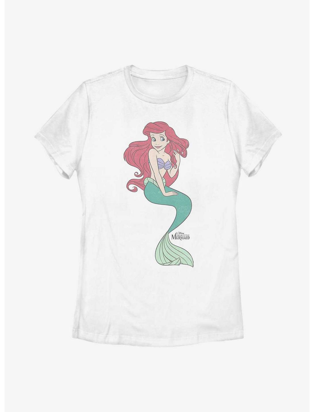 Disney The Little Mermaid Ariel Big Vintage Womens T-Shirt, WHITE, hi-res
