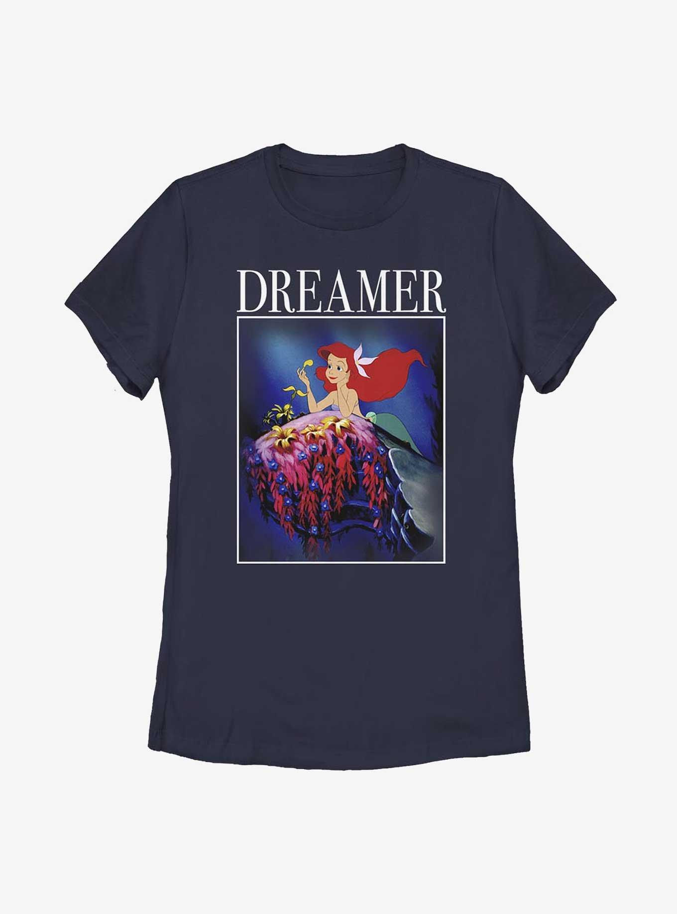 Disney The Little Mermaid Ariel Dreamer Poster Womens T-Shirt, NAVY, hi-res