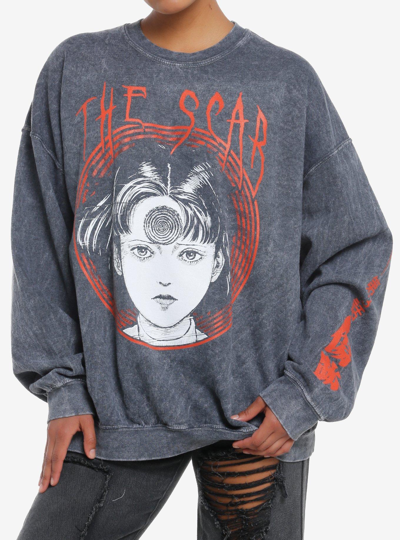 Junji Ito The Scar Jumbo Graphic Girls Sweatshirt, MULTI, hi-res