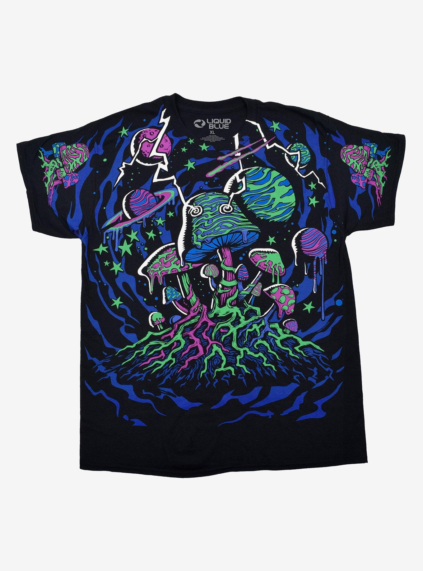 Liquid Blue Mushroom Galaxy T-Shirt | Hot Topic