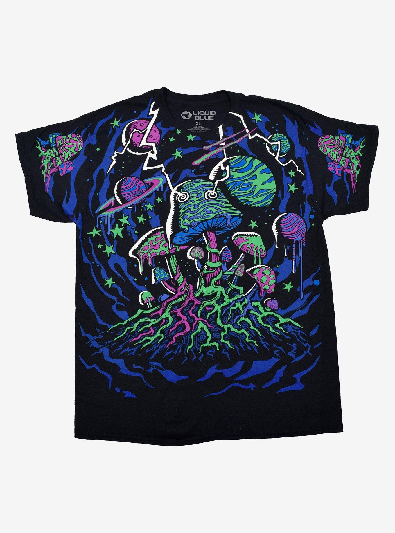 Liquid Blue Mushroom Galaxy T-Shirt, MULTI, hi-res