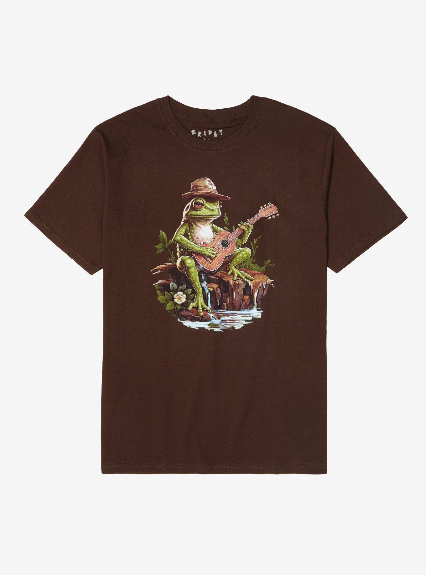 Frog Guitar T-Shirt By Friday Jr, BROWN, hi-res