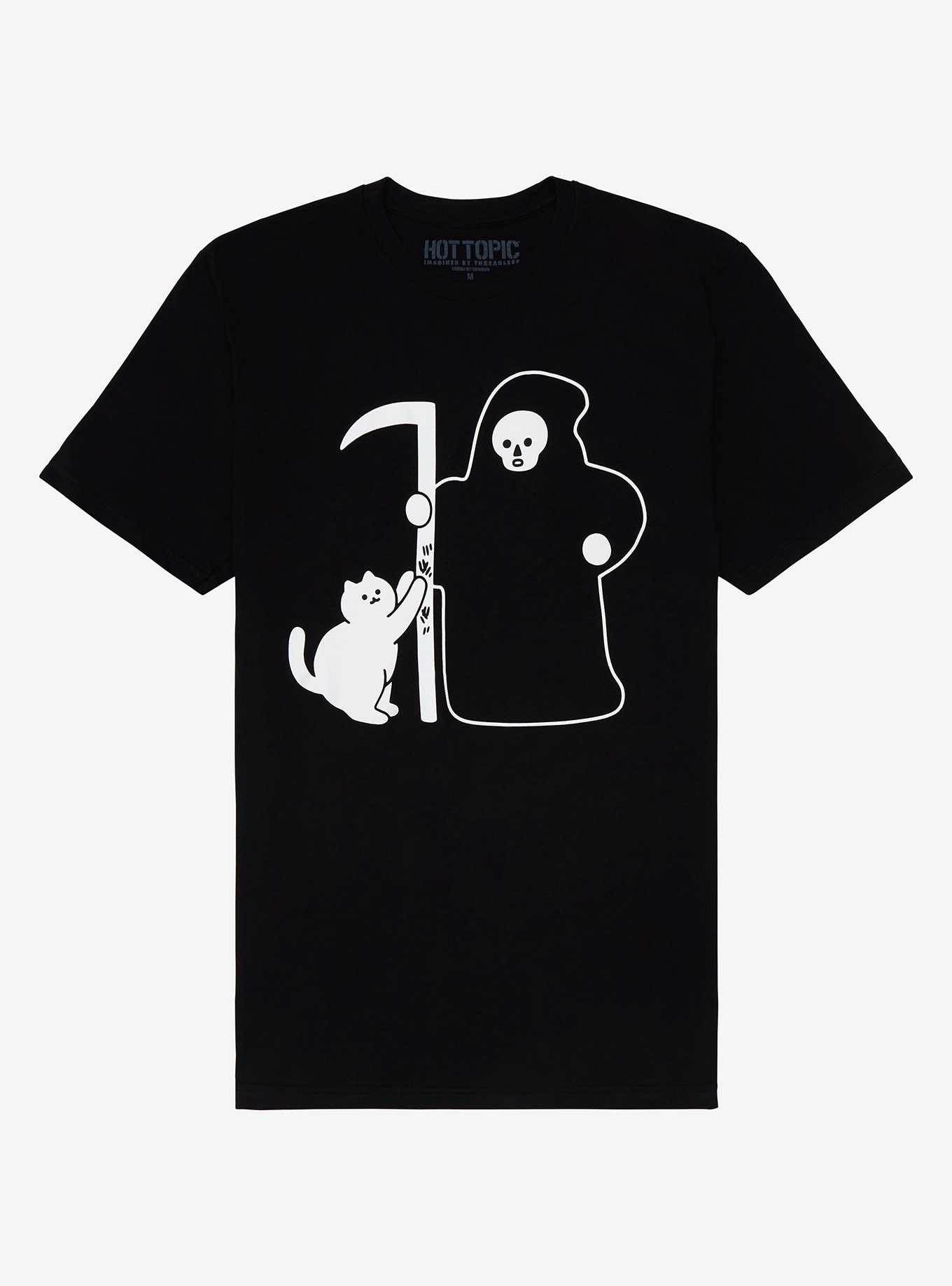Grim Reaper Cat Scythe T-Shirt By Obinsun, , hi-res