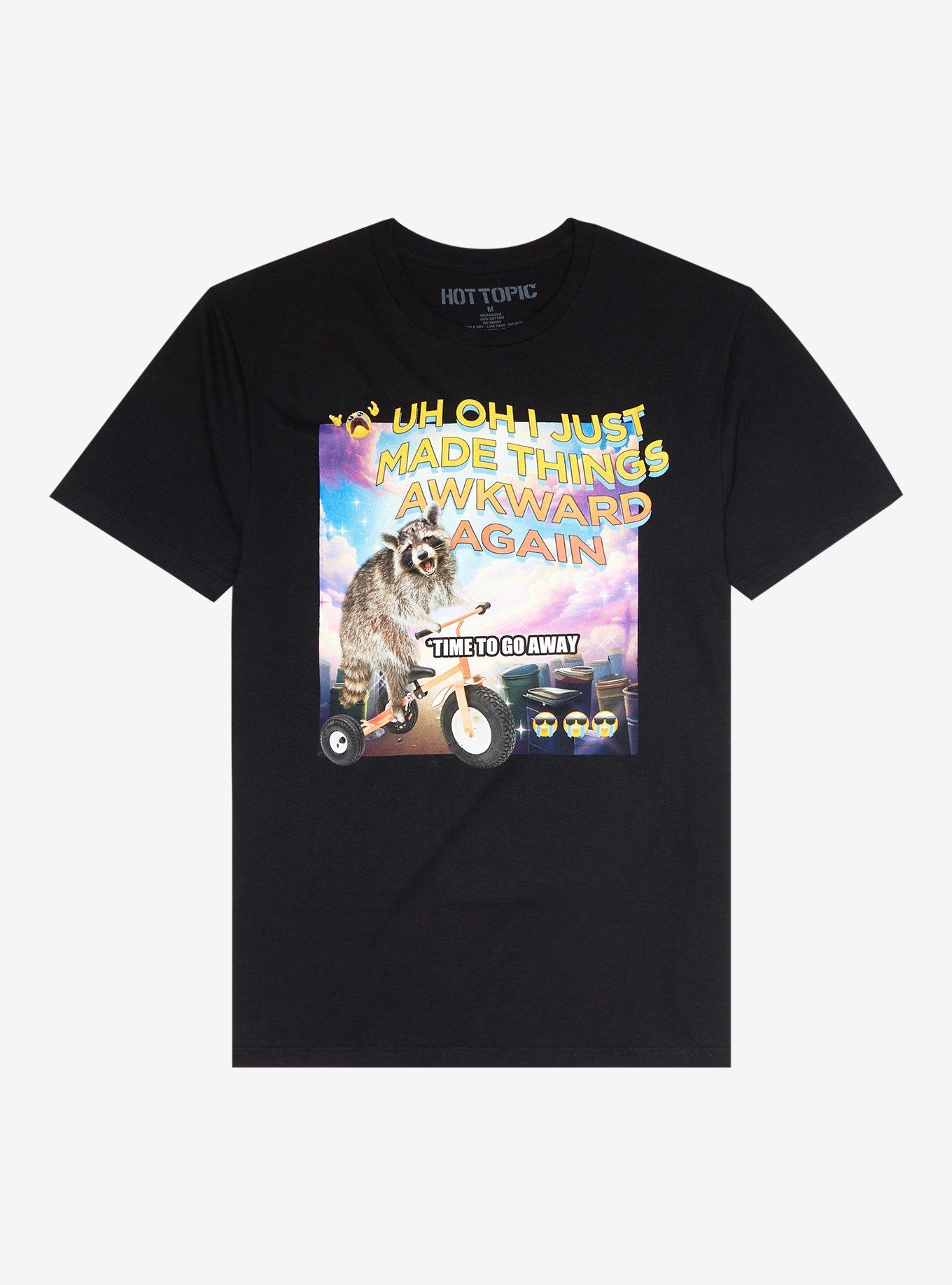 Awkward Raccoon T-Shirt, BLACK, hi-res
