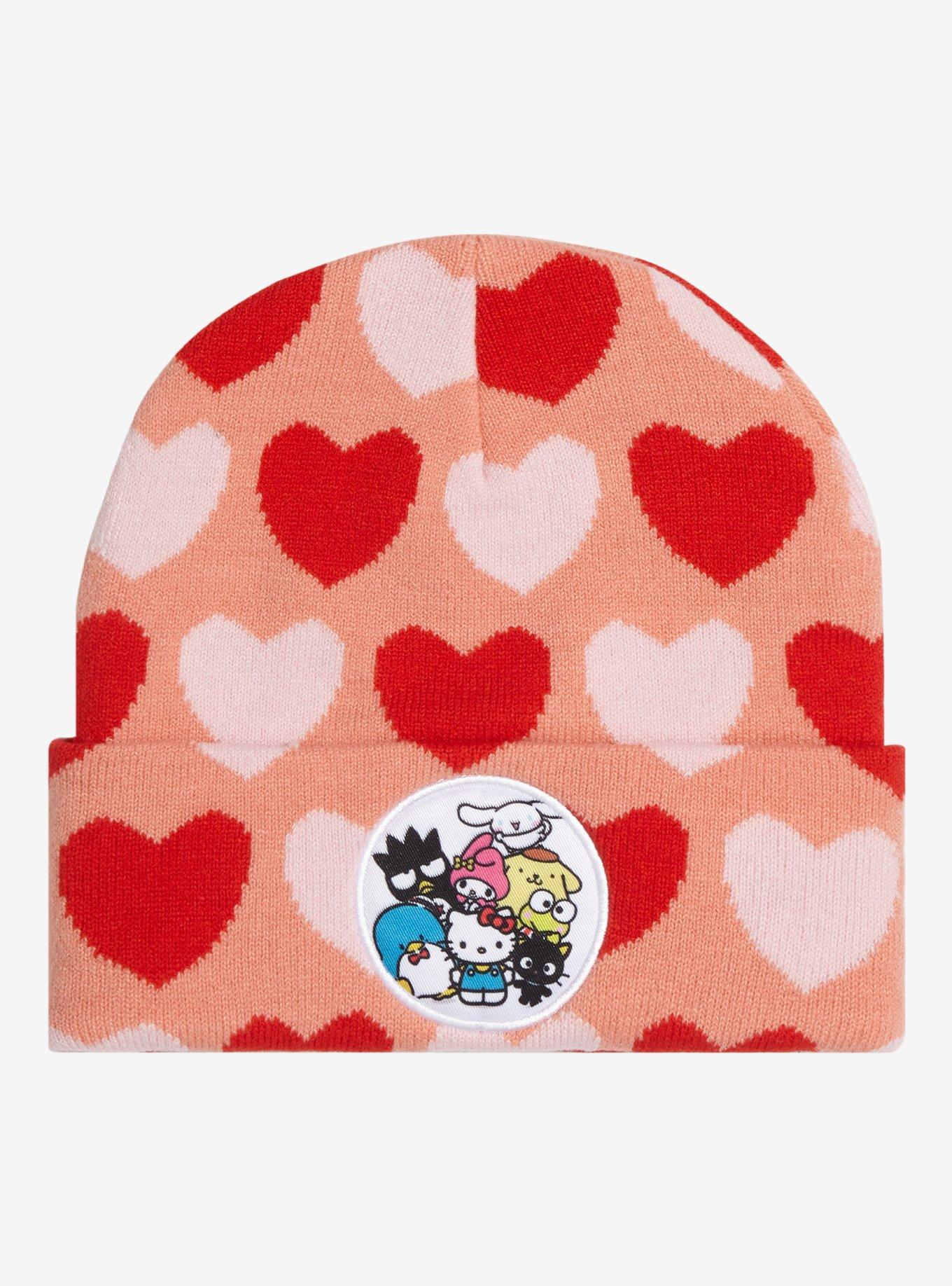 Sanrio Hello Kitty and Friends Heart Allover Print Cuff Beanie - BoxLunch Exclusive, , hi-res