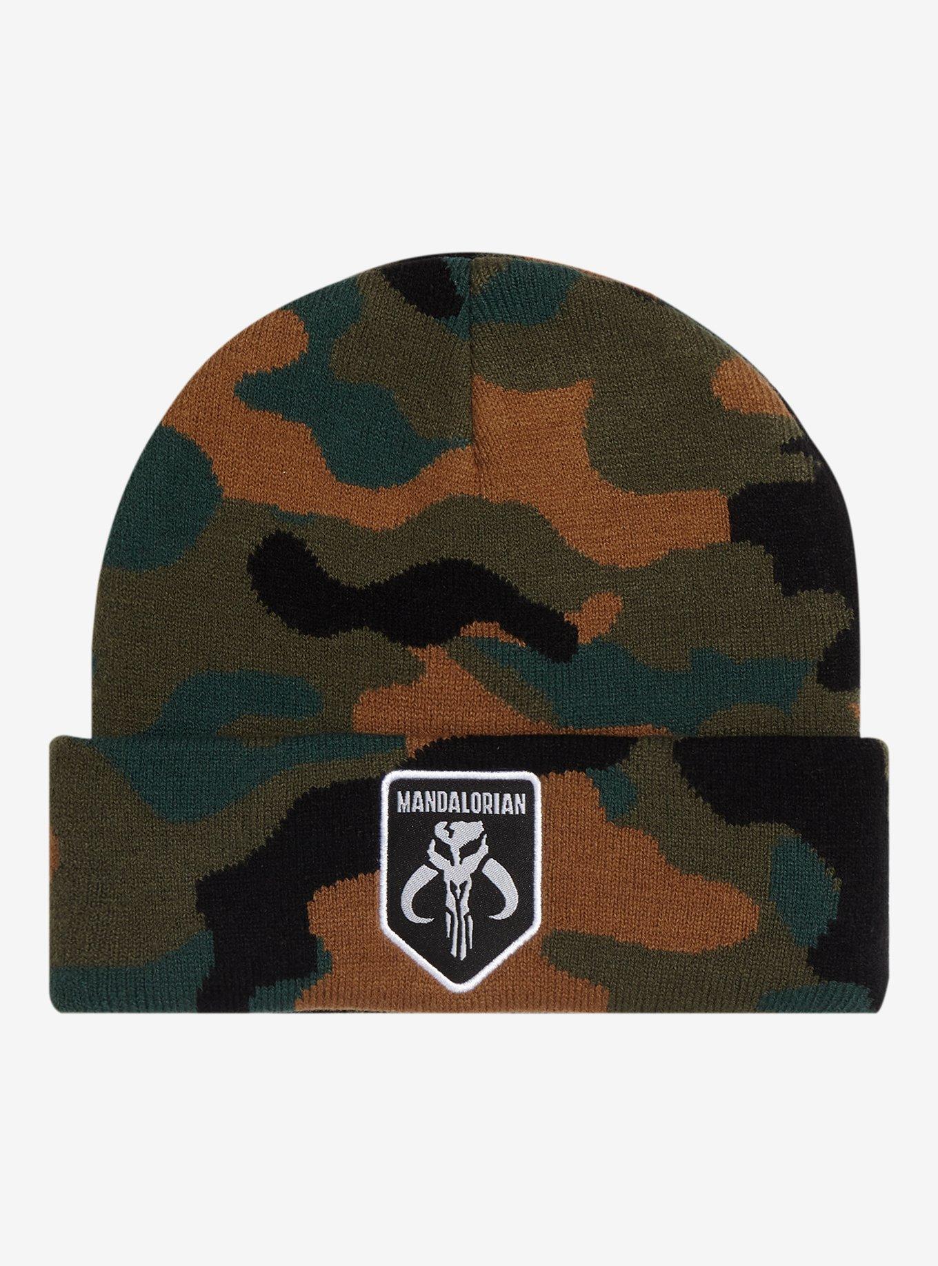 Star Wars The Mandalorian Crest Camo Print Beanie - BoxLunch Exclusive, , hi-res