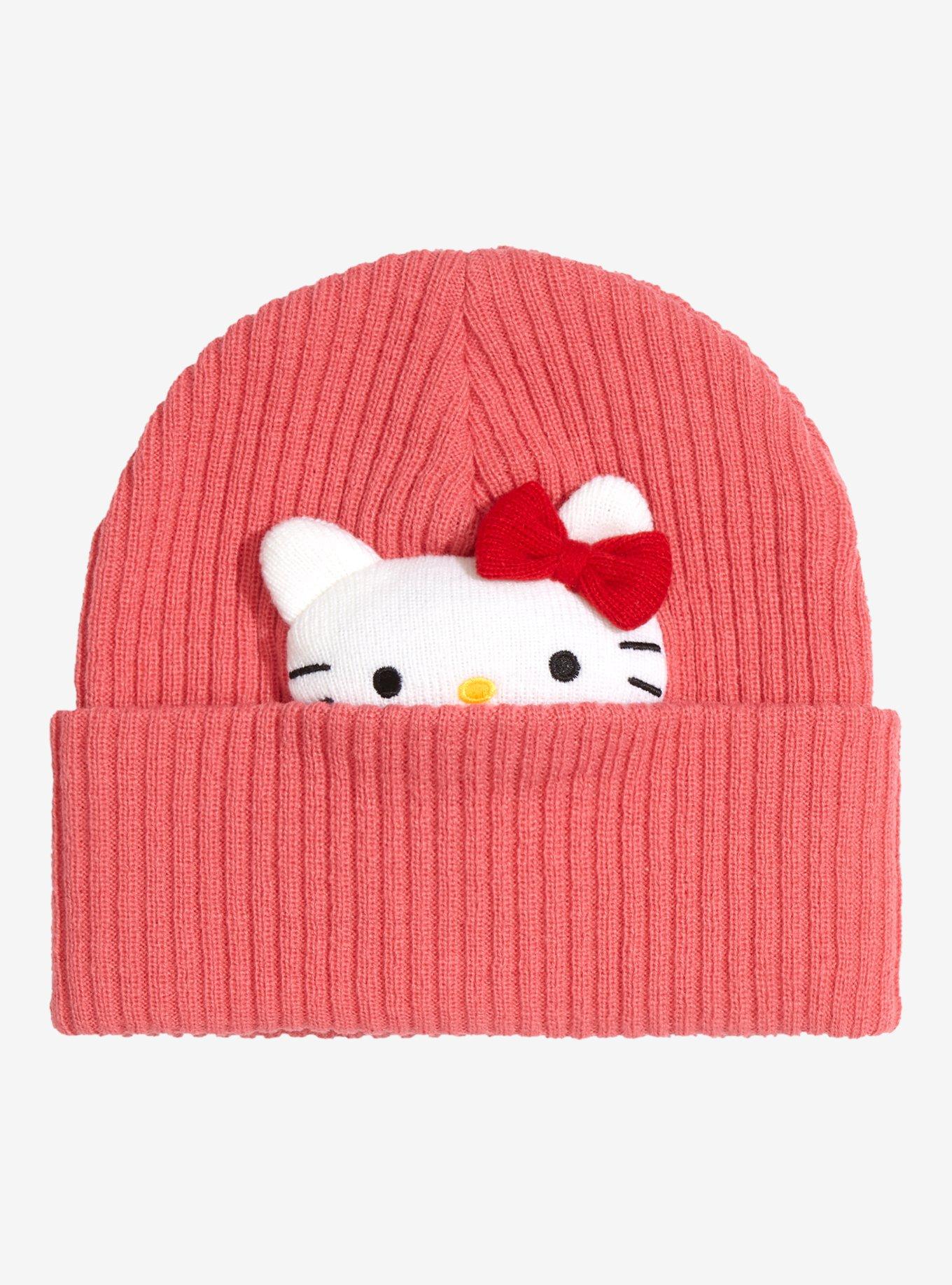 Sanrio Hello Kitty Plush Peek-a-Boo Cuff Beanie - BoxLunch Exclusive, , hi-res