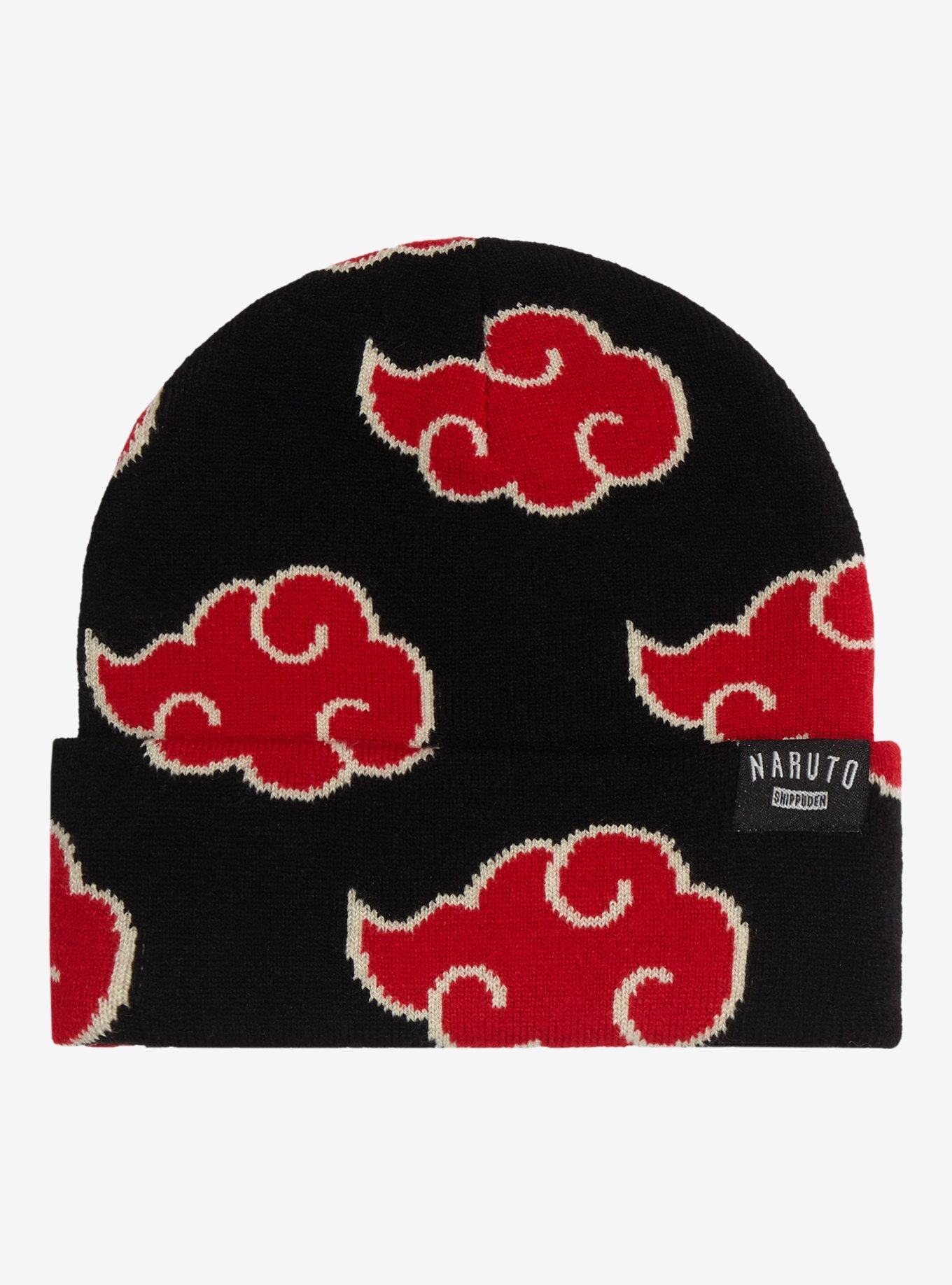 Naruto Shippuden Akatsuki Clouds Allover Print Cuff Beanie - BoxLunch Exclusive, , hi-res