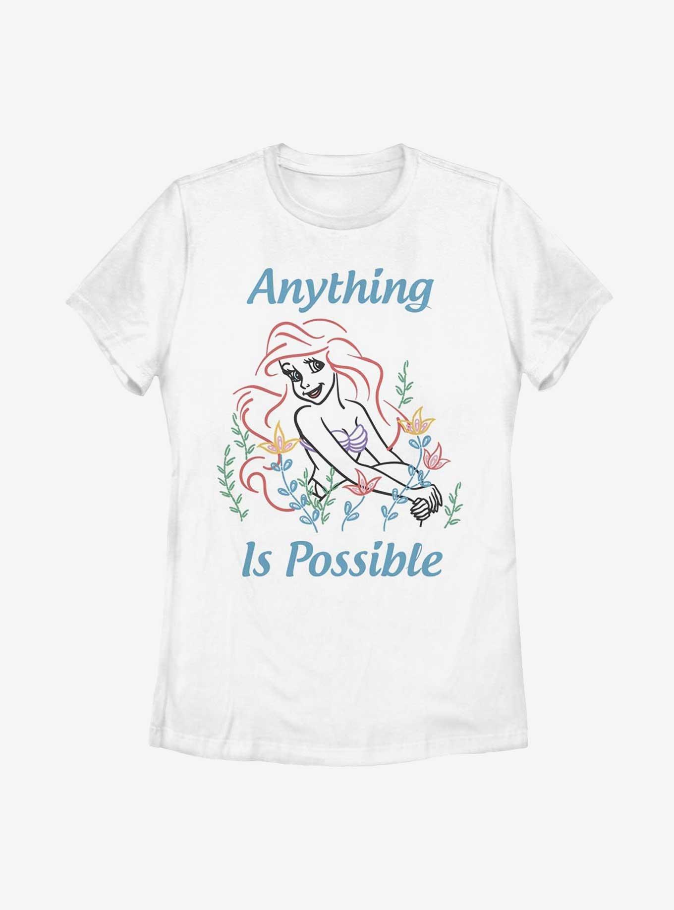 Disney The Little Mermaid Anything Is Possible Womens T-Shirt, WHITE, hi-res