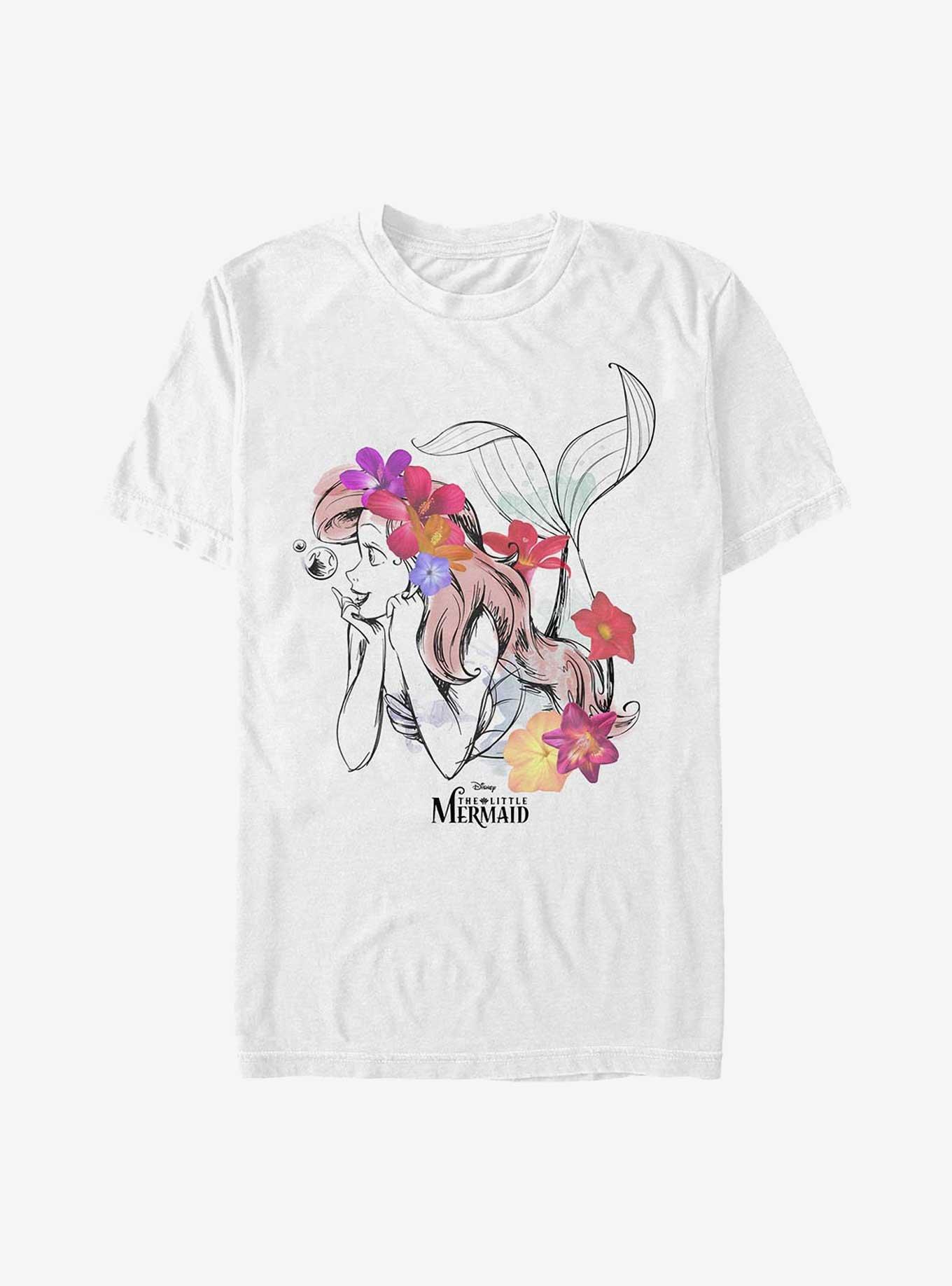 Disney The Little Mermaid Flowers In My Hair T-Shirt, WHITE, hi-res