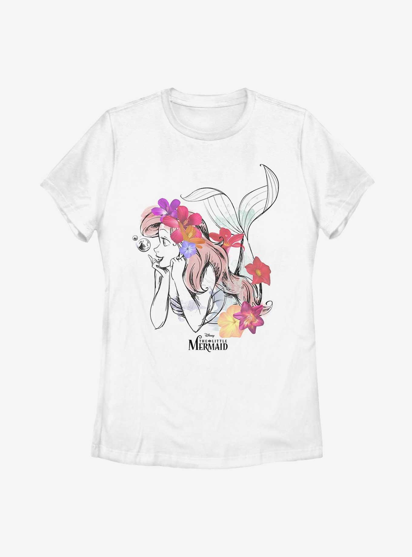 Disney The Little Mermaid Flowers In My Hair Womens T-Shirt
