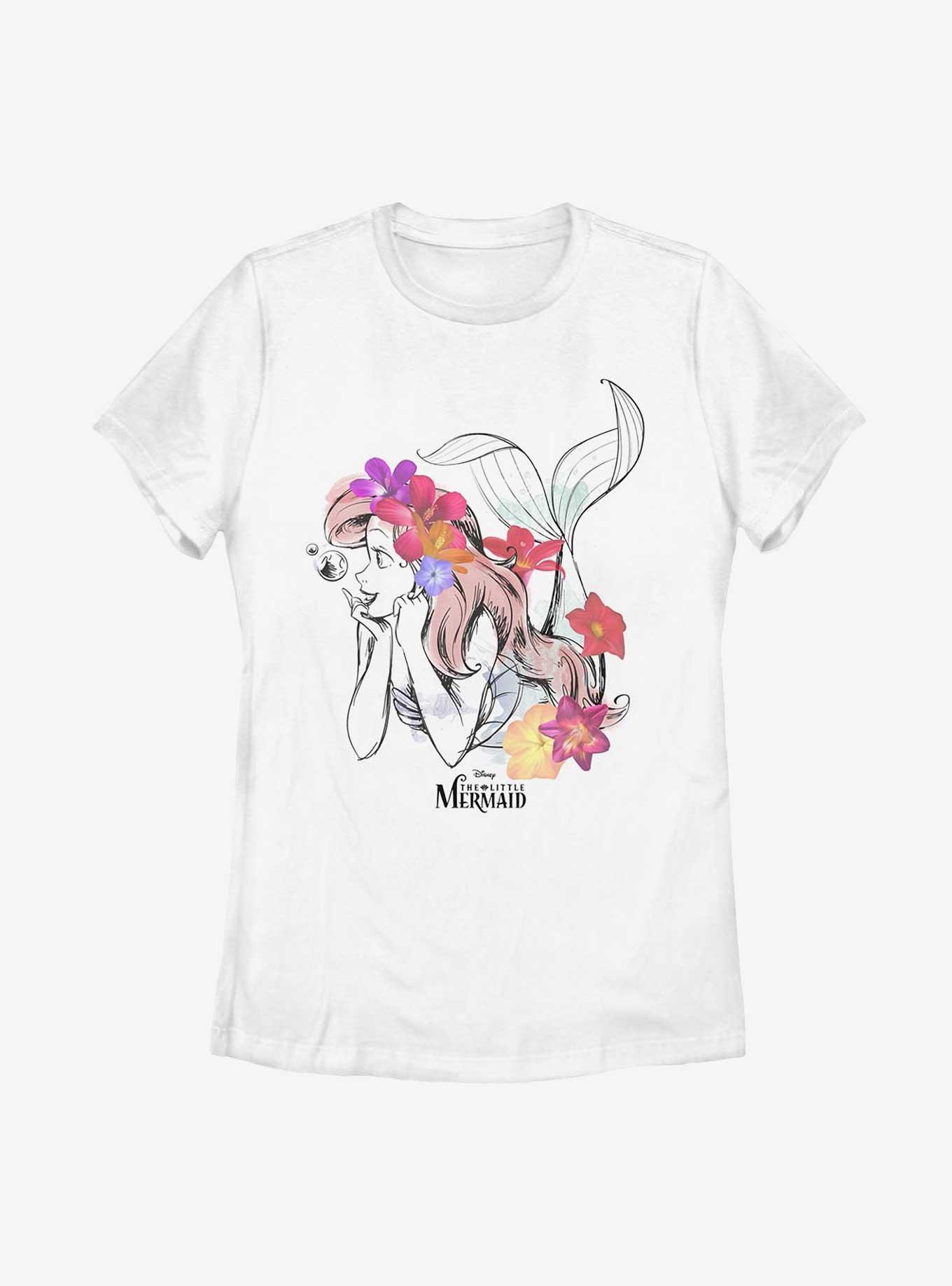 Disney The Little Mermaid Flowers In My Hair Womens T-Shirt, WHITE, hi-res