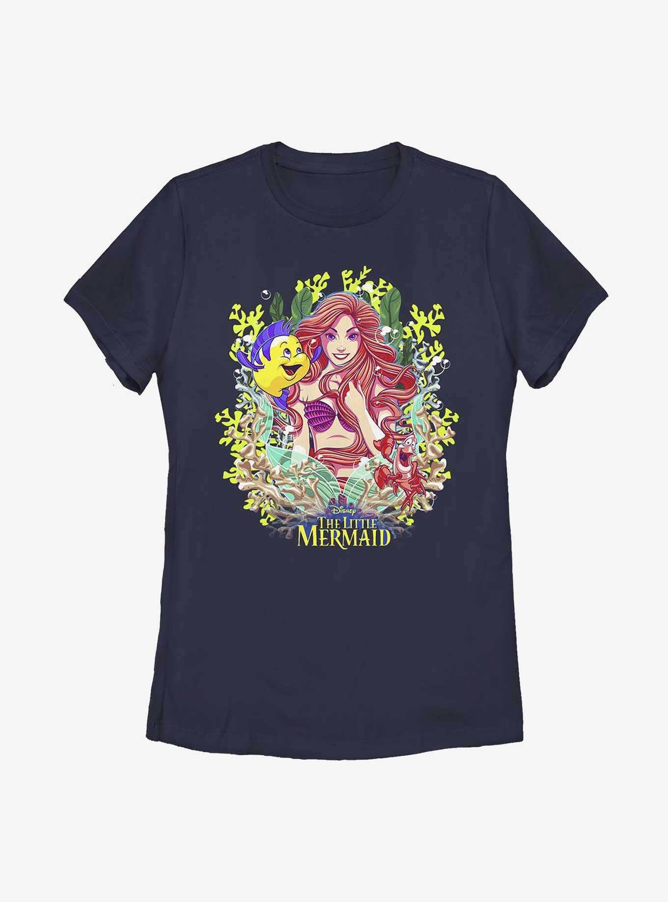 Disney The Little Mermaid Coral Queen Womens T-Shirt, NAVY, hi-res