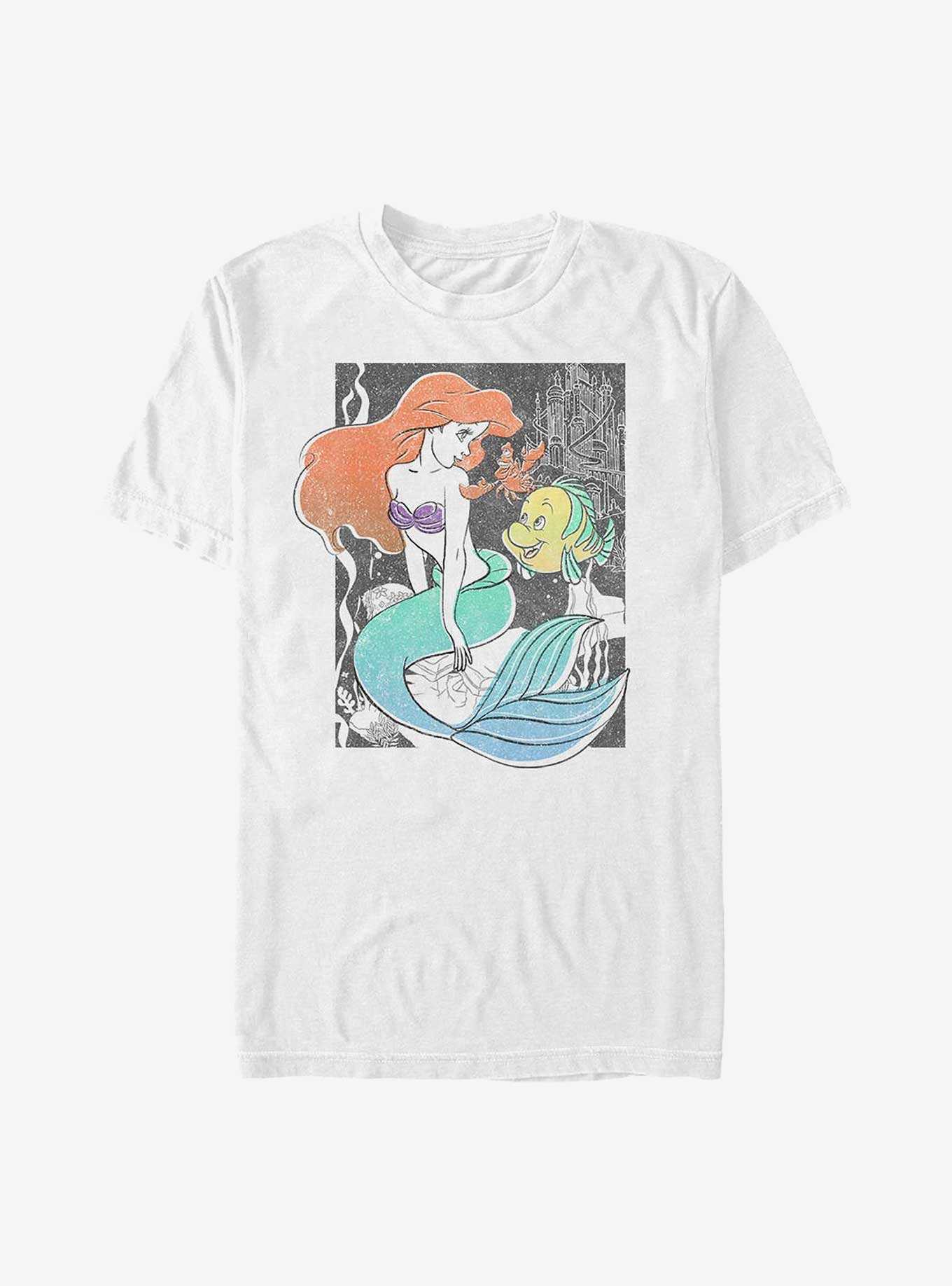 Disney The Little Mermaid Ariel and Flounder Poster T-Shirt, , hi-res