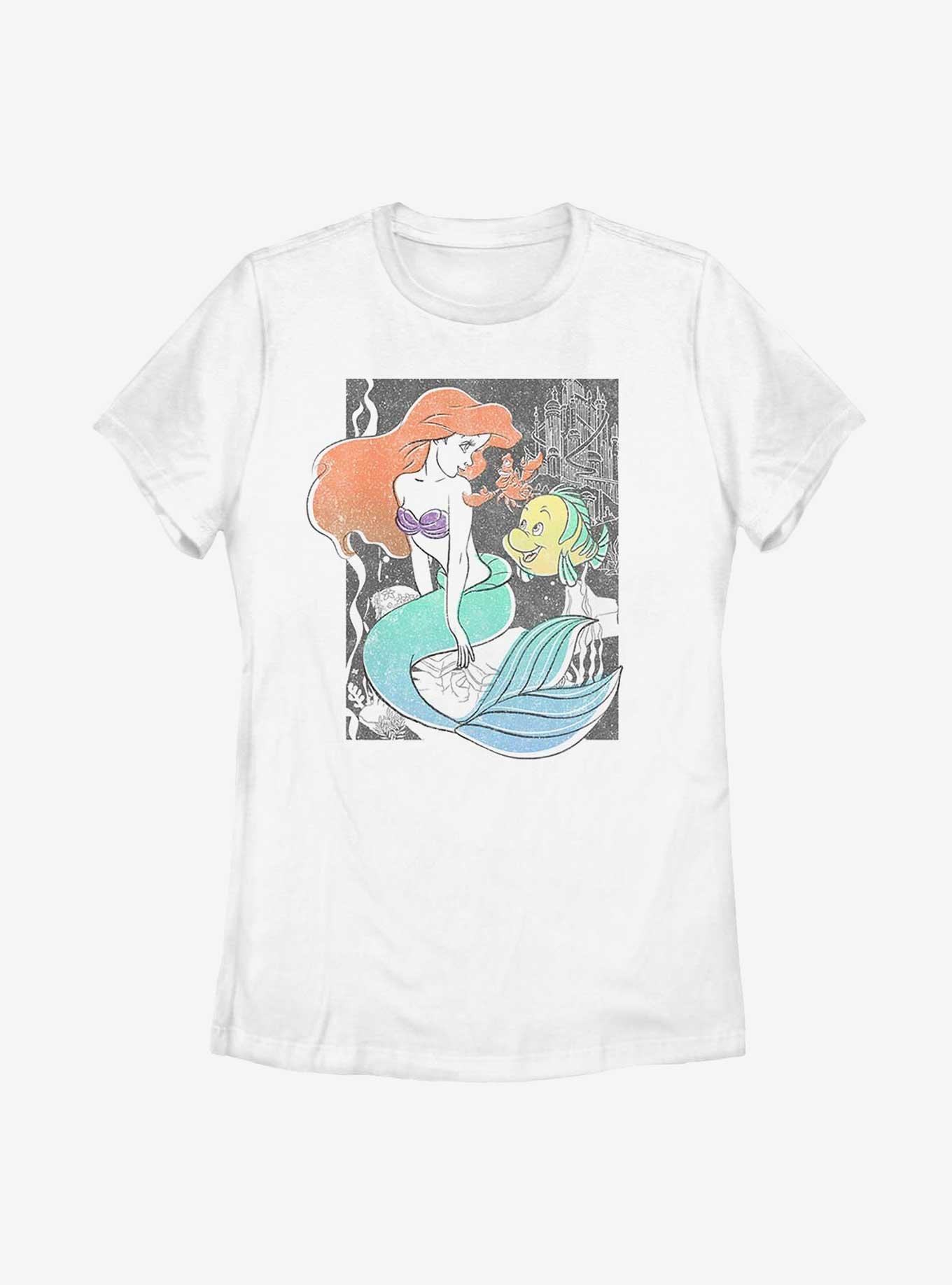 Disney The Little Mermaid Ariel and Flounder Poster Womens T-Shirt, , hi-res