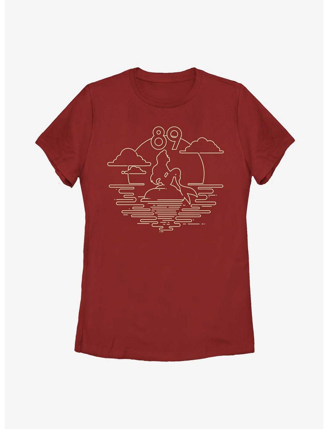 Disney The Little Mermaid Ariel 89 Sunset Womens T-Shirt, RED, hi-res
