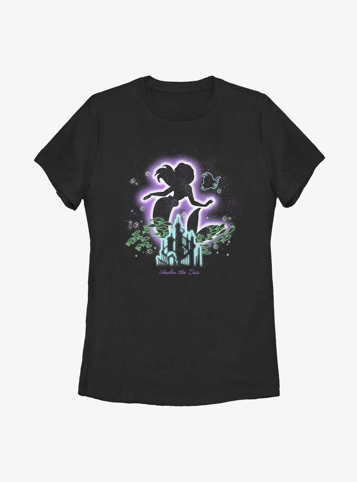 Disney The Little Mermaid My World Under The Sea Womens T-Shirt, BLACK, hi-res