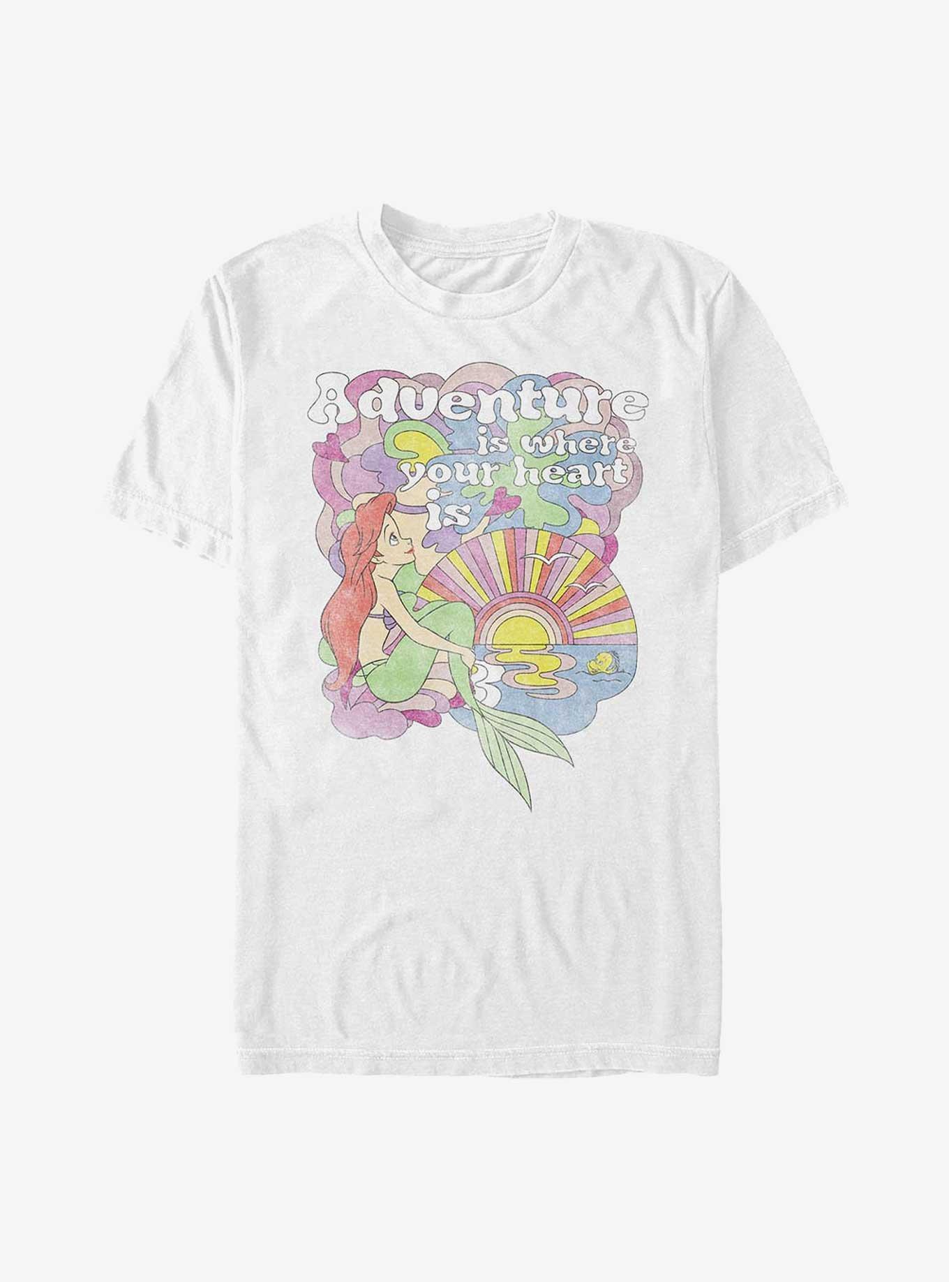 Disney The Little Mermaid Adventure Is Where Your Heart Is T-Shirt, WHITE, hi-res
