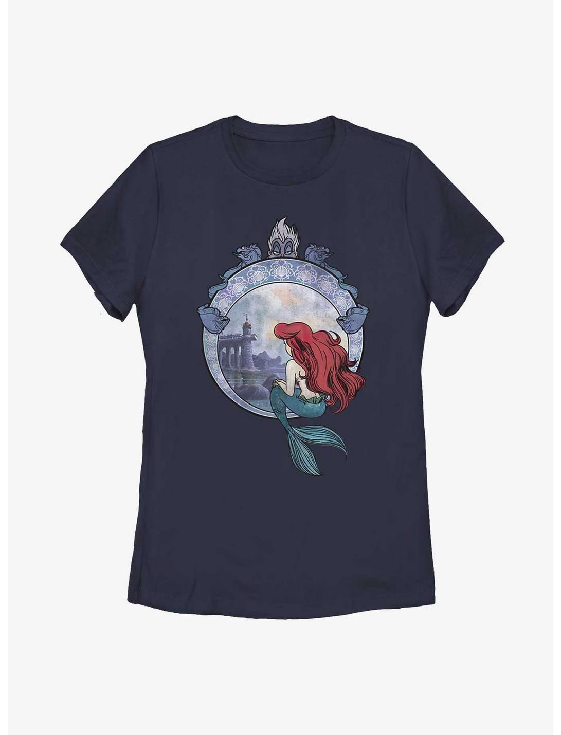 Disney The Little Mermaid Ariel Dreaming Of Your World Womens T-Shirt, NAVY, hi-res