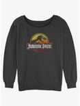 Jurassic Park Firey Logo Girls Slouchy Sweatshirt, CHAR HTR, hi-res