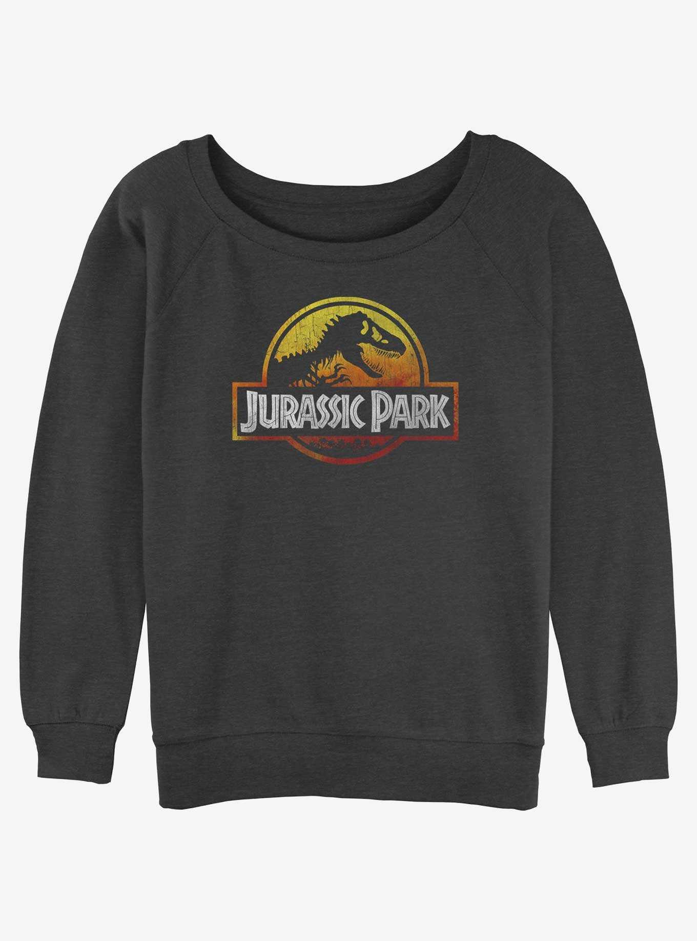 Jurassic Park Firey Logo Girls Slouchy Sweatshirt, , hi-res