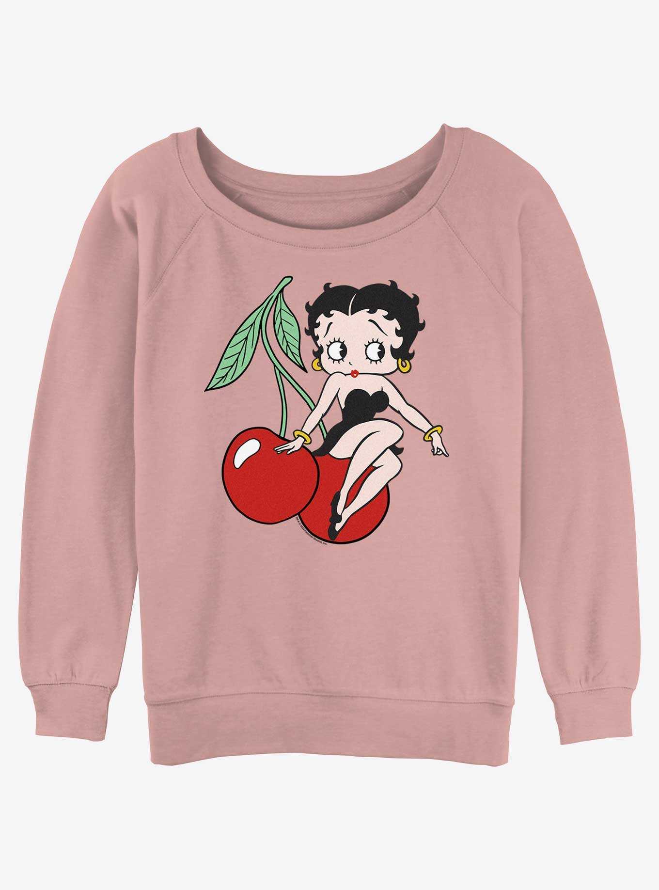 Betty Boop Betty Cherries Girls Slouchy Sweatshirt PINK Hot Topic