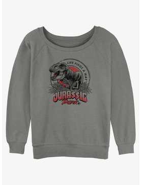 Jurassic Park T-Rex Logo Girls Slouchy Sweatshirt, , hi-res