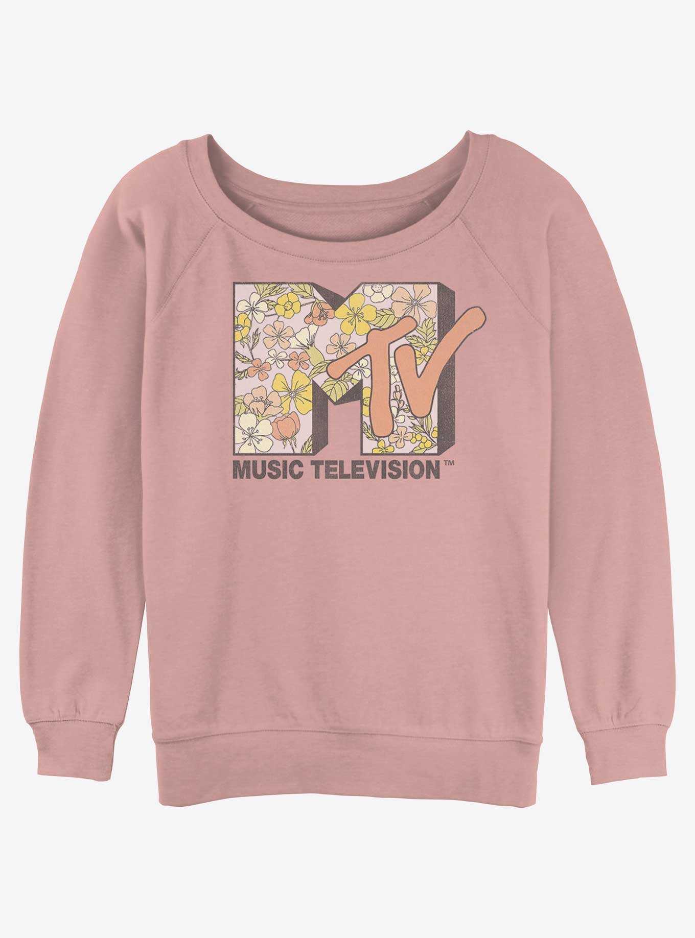 MTV Floral Logo Girls Slouchy Sweatshirt, , hi-res