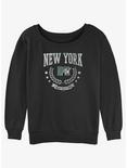 MTV New York Collegiate Logo Girls Slouchy Sweatshirt, BLACK, hi-res