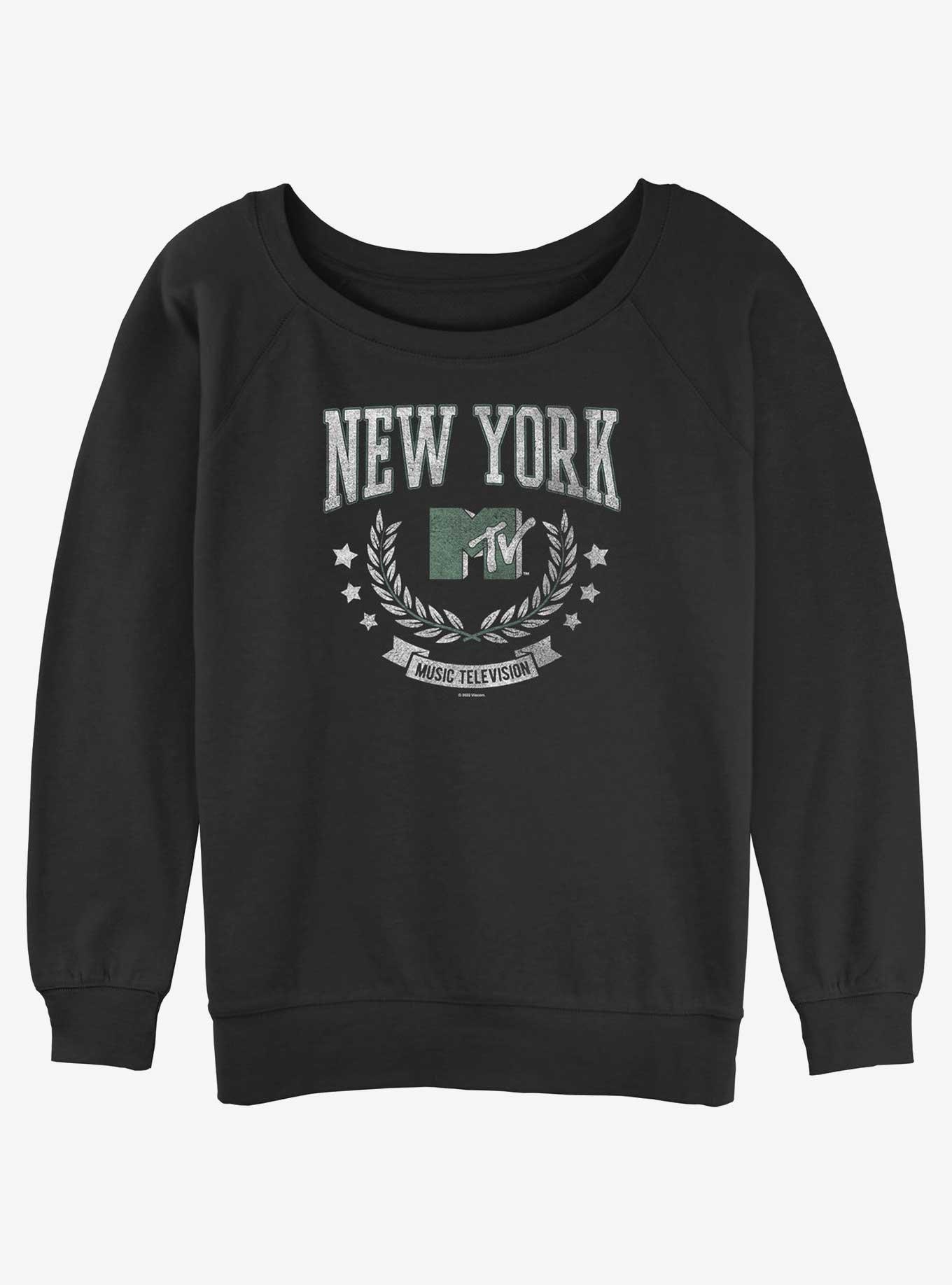 MTV New York Collegiate Logo Girls Slouchy Sweatshirt, , hi-res