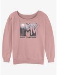 MTV Outdoor Mountain Logo Girls Slouchy Sweatshirt, DESERTPNK, hi-res