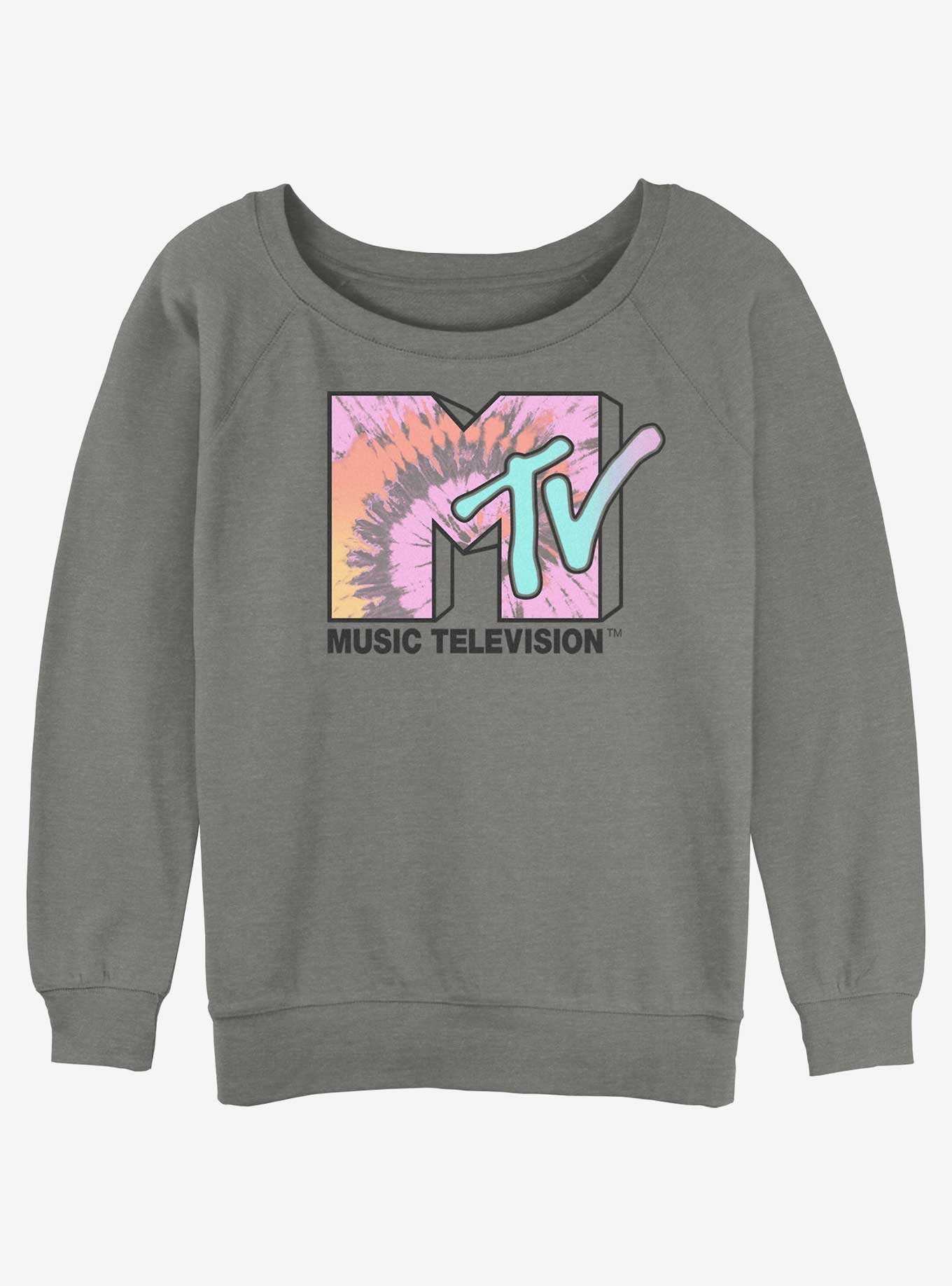 MTV Tie-Dye Logo Girls Slouchy Sweatshirt, , hi-res