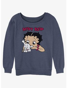 Betty Boop Betty and Pudgy Girls Slouchy Sweatshirt, , hi-res