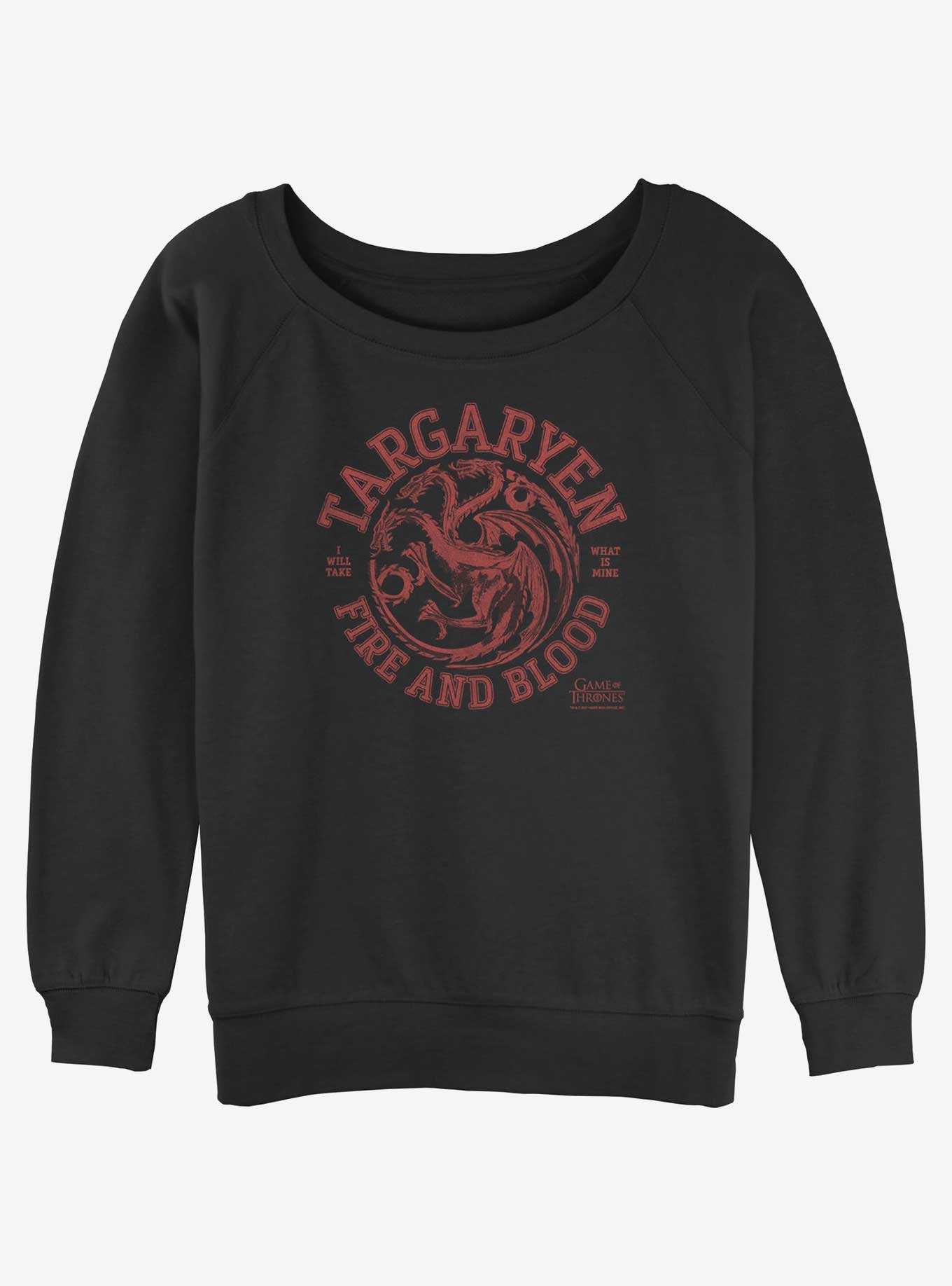 Game of Thrones Targaryen Fire and Blood Badge Girls Slouchy Sweatshirt, , hi-res