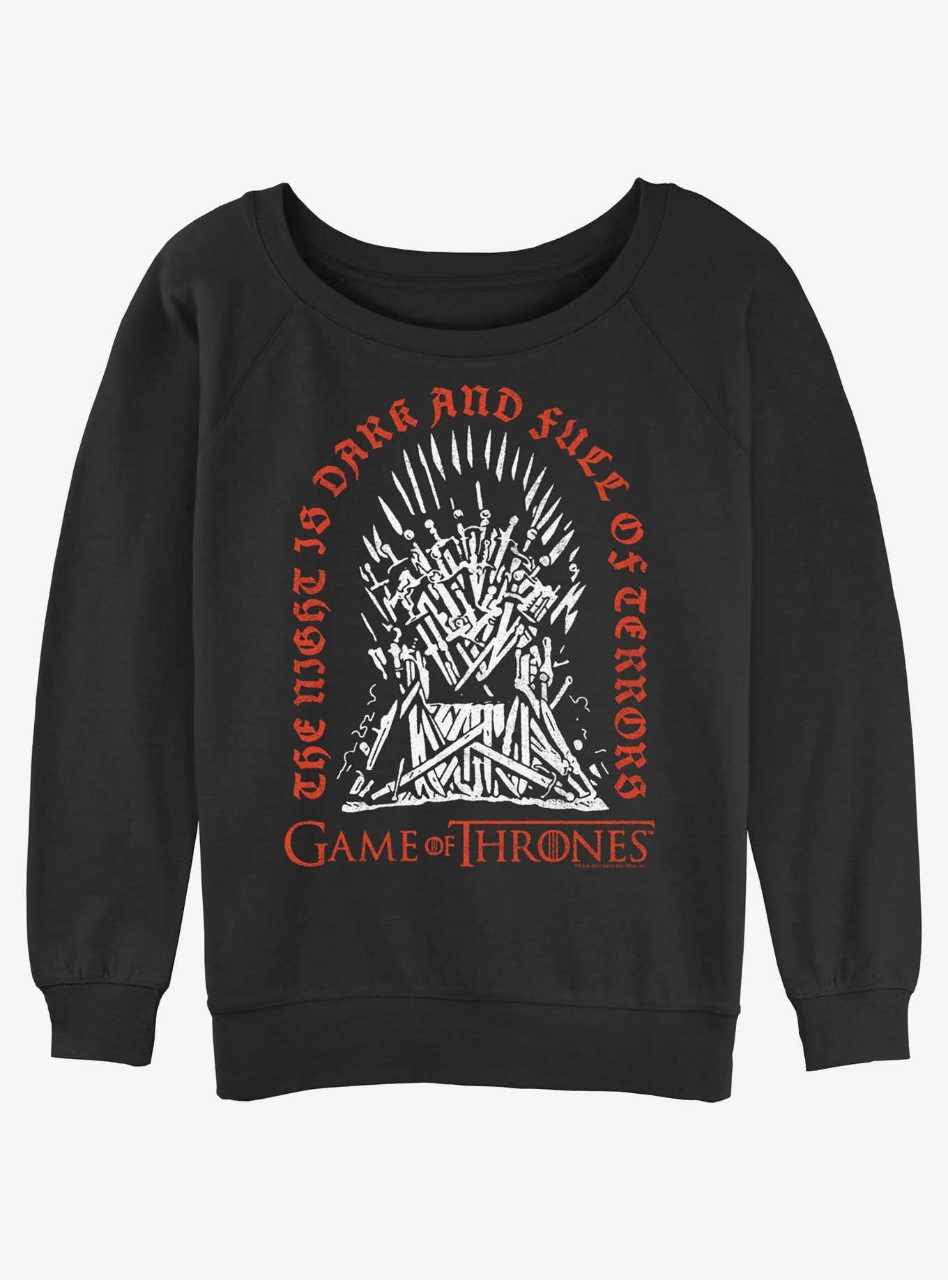 Game of Thrones The Iron Throne Full of Terrors Girls Slouchy Sweatshirt, BLACK, hi-res