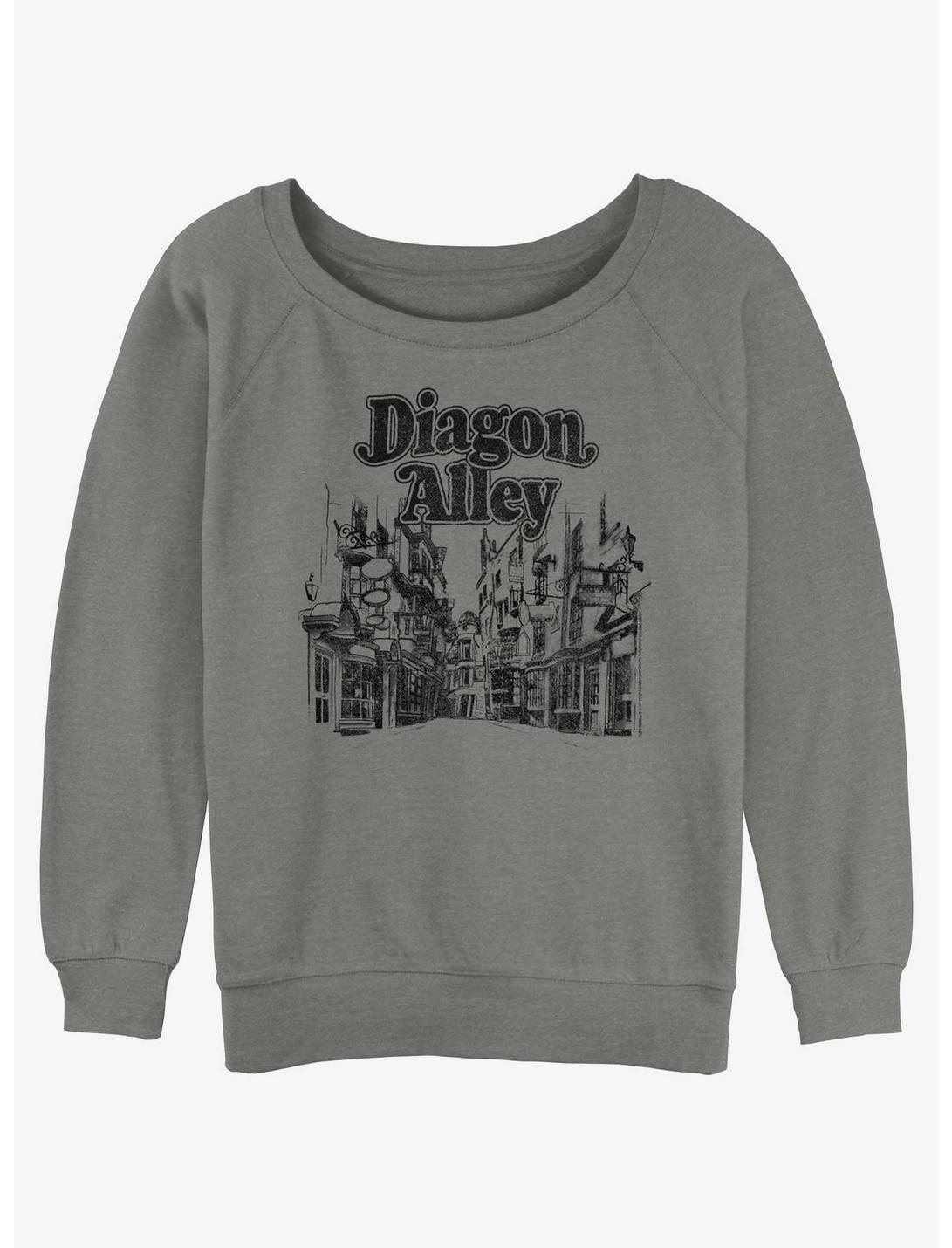 Harry Potter Diagon Alley Girls Slouchy Sweatshirt, GRAY HTR, hi-res