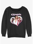 Clueless Teen Heart Girls Slouchy Sweatshirt, BLACK, hi-res