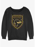Harry Potter Hufflepuff Crest Girls Slouchy Sweatshirt, BLACK, hi-res
