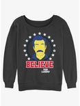 Ted Lasso Believe Girls Slouchy Sweatshirt, CHAR HTR, hi-res