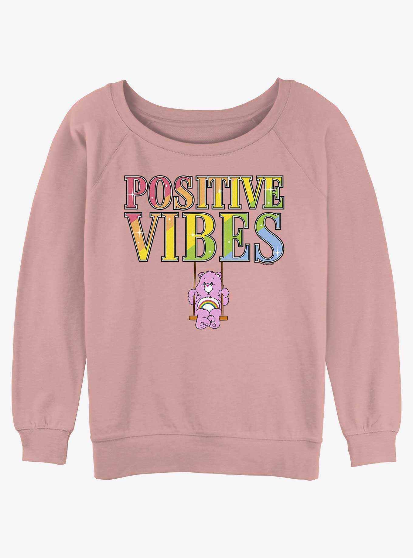 Care Bears Cheer Bear Positive Vibes Girls Slouchy Sweatshirt, , hi-res