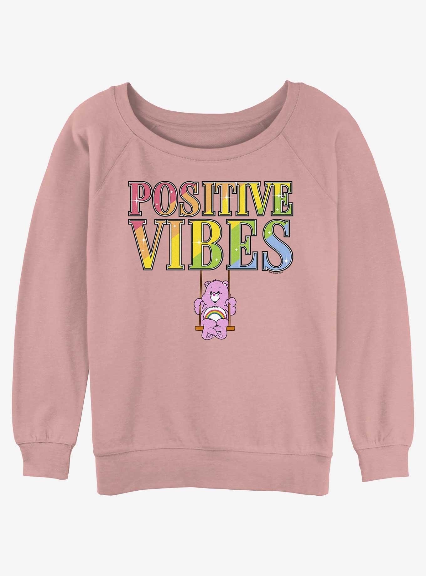 Care Bears Cheer Bear Positive Vibes Girls Slouchy Sweatshirt, , hi-res