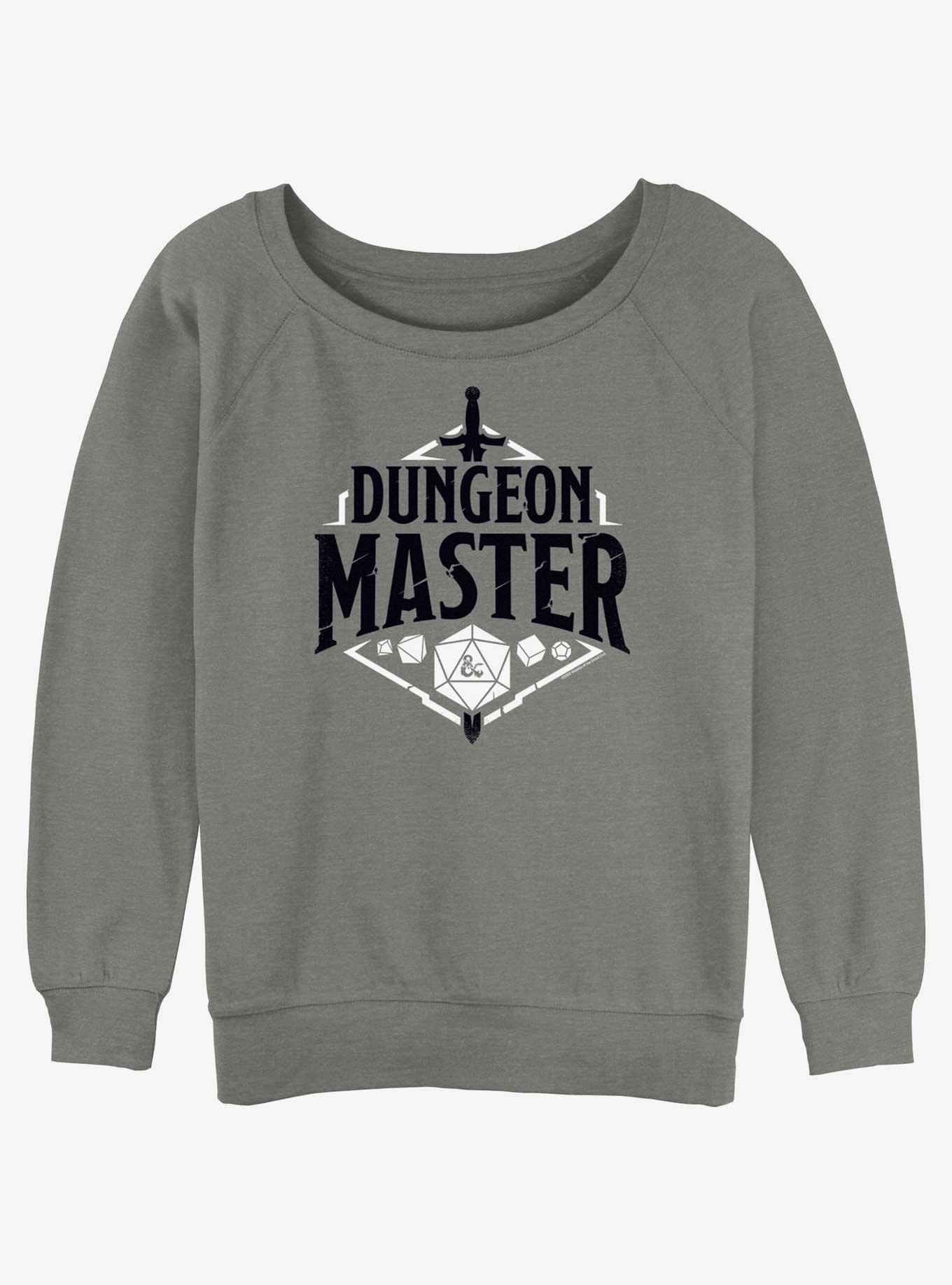 Dungeons & Dragons Dungeon Master Emblem Girls Slouchy Sweatshirt, GRAY HTR, hi-res