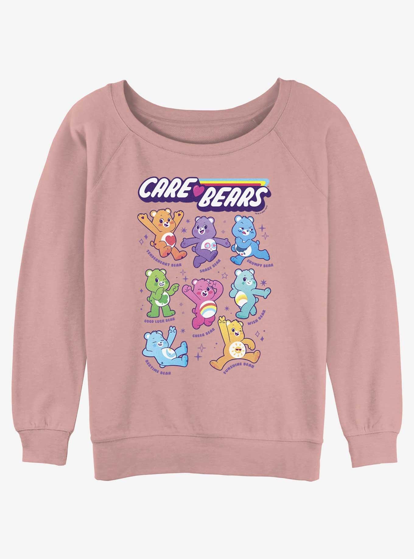 Care Bears Textbook Bears Girls Slouchy Sweatshirt, DESERTPNK, hi-res