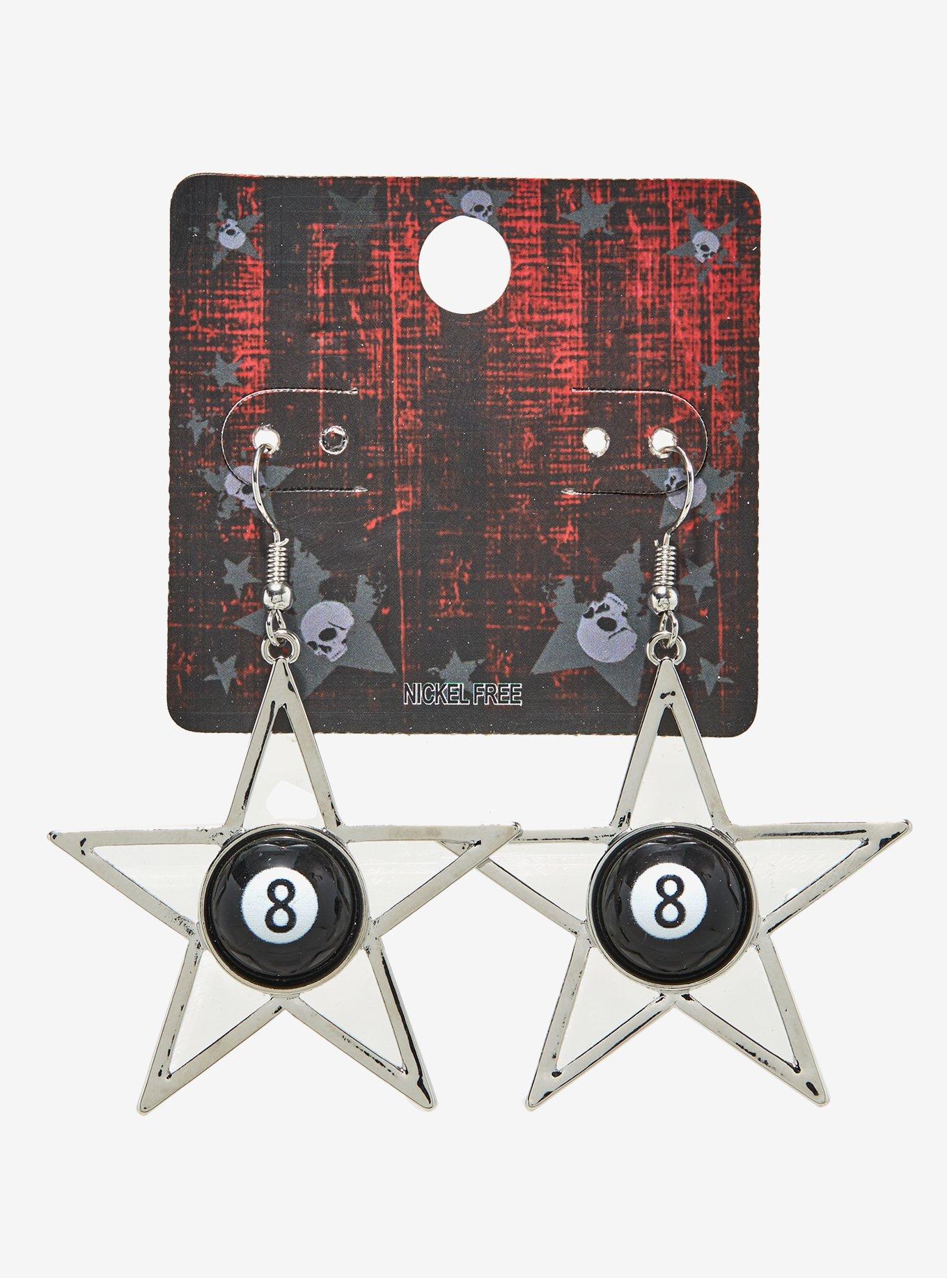 8 Ball Star Earrings, , hi-res