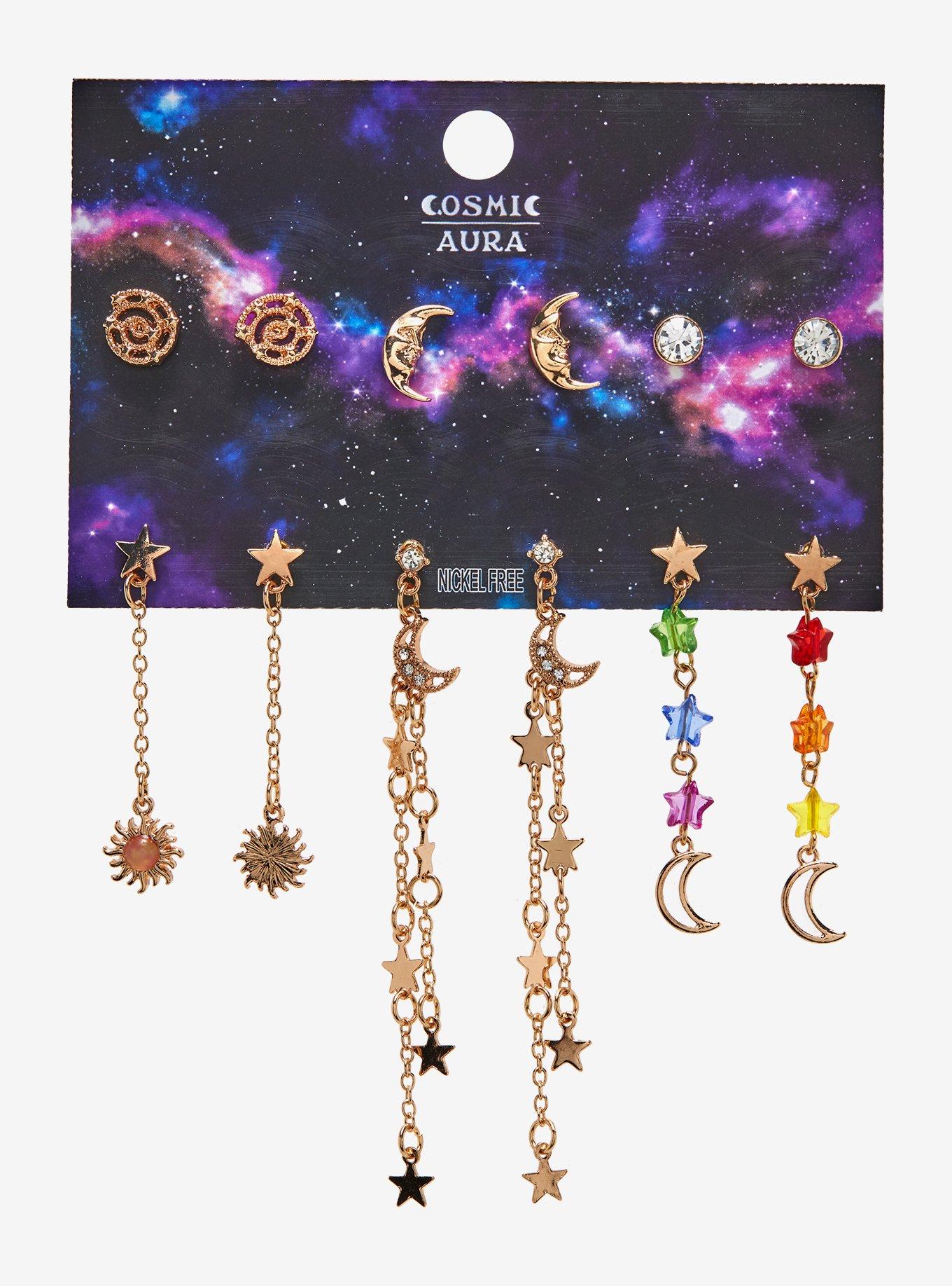 Cosmic Aura Rainbow Star Celestial Earring Set, , hi-res