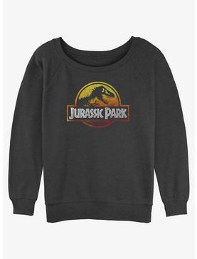 Jurassic Park Firey Logo Womens Slouchy Sweatshirt, , hi-res
