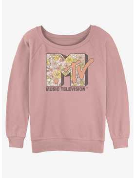 MTV Floral Logo Womens Slouchy Sweatshirt, , hi-res